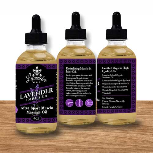lavender 333 after sport muscle massage oil 4 oz