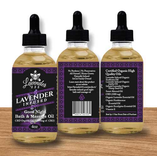 Lavender Infused Good Night Bath And Massage Oil with CBD