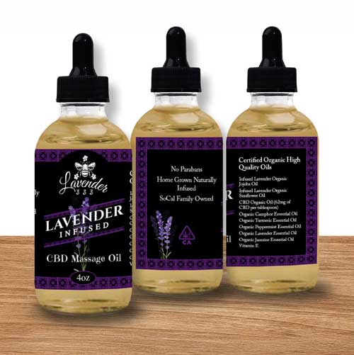 lavender333 CBD massage oil 4 oz