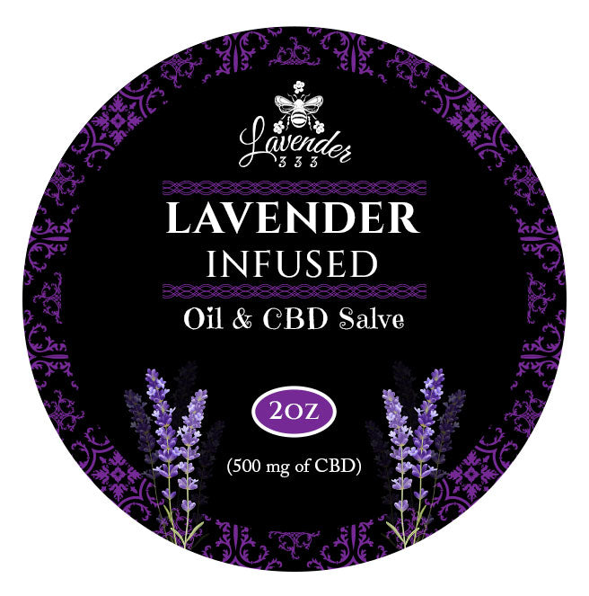 lavender 333 lavender infused oil and CBD salve with 500 mg of CBD top label